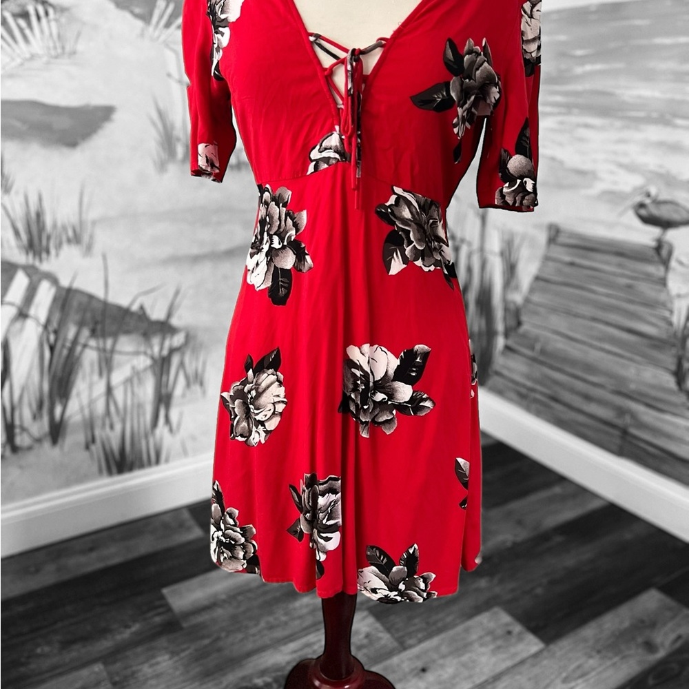 Volcom Red and Gray Top